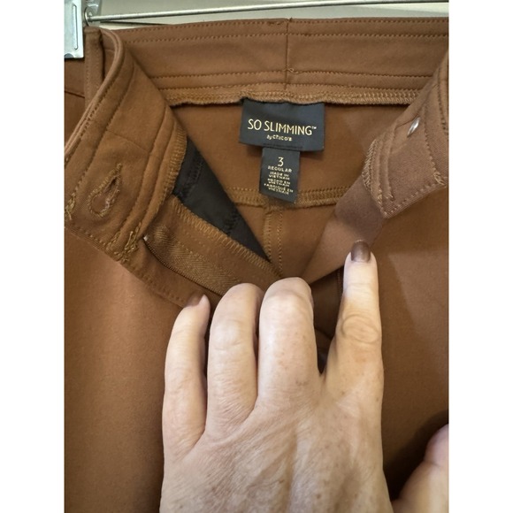 Chico's So Slimming Brigitte Pants Size 3 (US 16) Rust Brown Ankle Regular - Picture 3 of 11